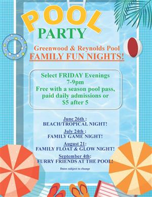 Pool party events listing